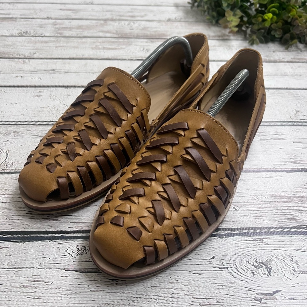 Nisolo Men’s Hurache Tan Almond Brown Loafers Sandals Size 11